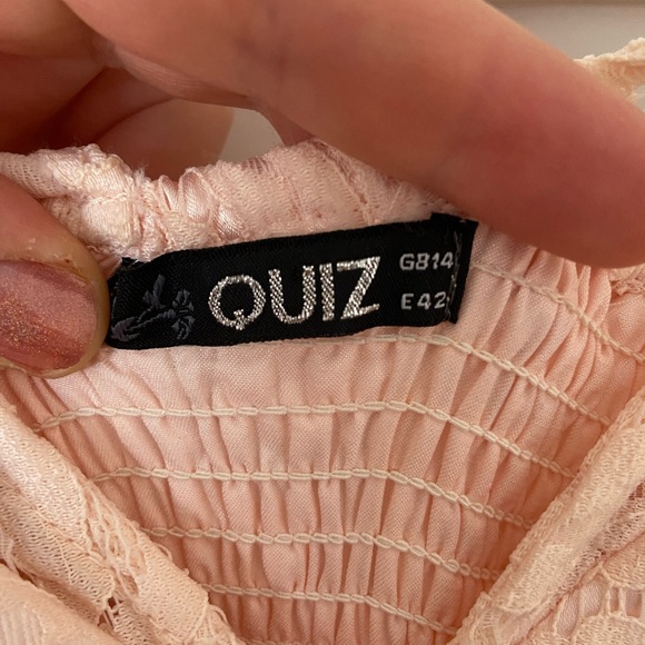 Blush Pink Lace Cocktail Dress with Tulle - Size 14 UK (Size 10 US) - Picture 3 of 7